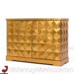 Barbara Barry for Baker Mid Century Gold Leaf Cabinet Credenza