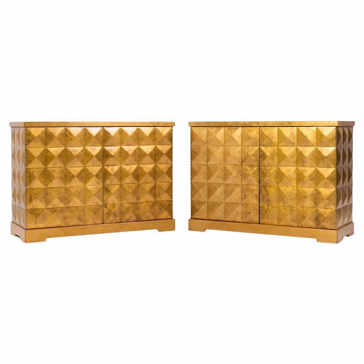 Barbara Barry for Baker Mid Century Gold Leaf Cabinet Credenza