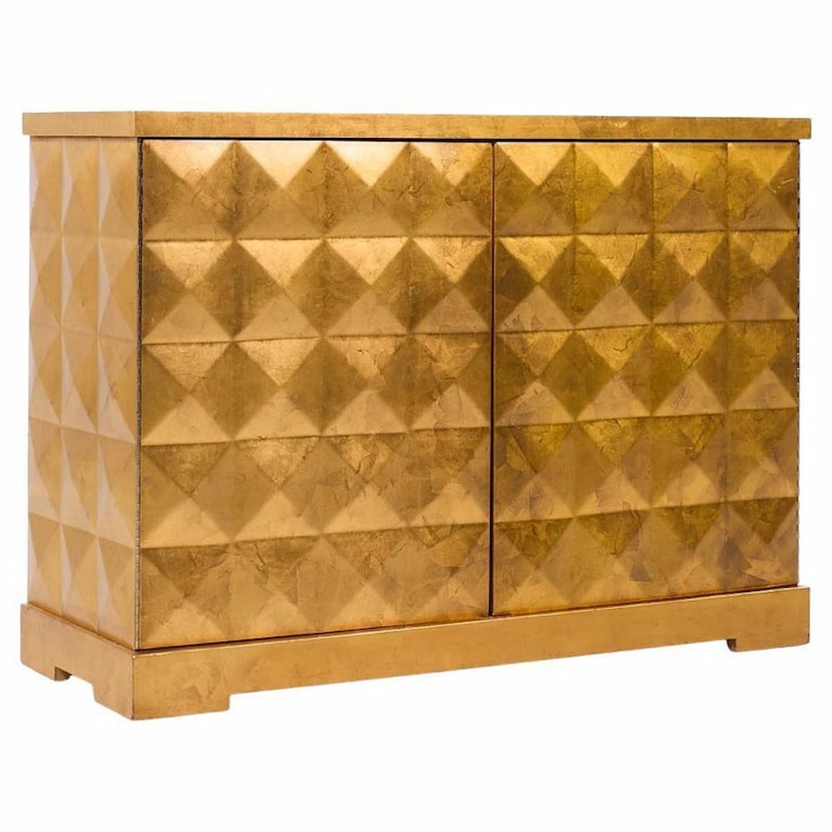 Barbara Barry for Baker Mid Century Gold Leaf Cabinet Credenza