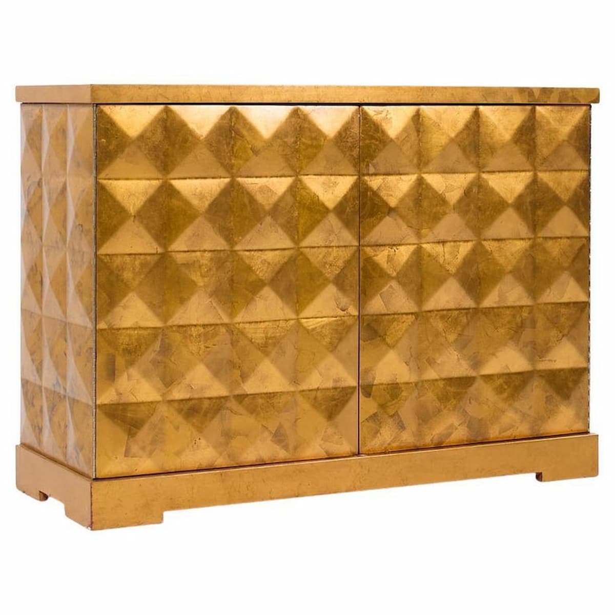 Barbara Barry for Baker Mid Century Gold Leaf Cabinet Credenza