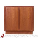 Bernhard Pedersen Mid Century Danish Teak Tambour Armoire Dresser