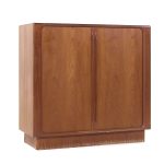 Bernhard Pedersen Mid Century Danish Teak Tambour Armoire Dresser