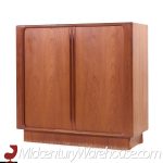 Bernhard Pedersen Mid Century Danish Teak Tambour Armoire Dresser