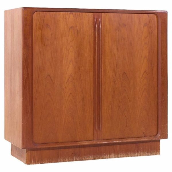 Bernhard Pedersen Mid Century Danish Teak Tambour Armoire Dresser