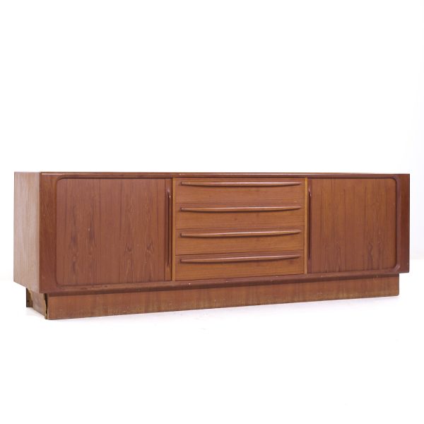 Bernhard Pedersen & Son Mid Century Danish Modern Teak Tambour Door Sideboard Credenza