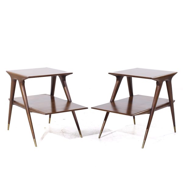 Carlo De Carli Style Mid Century End Tables - Pair