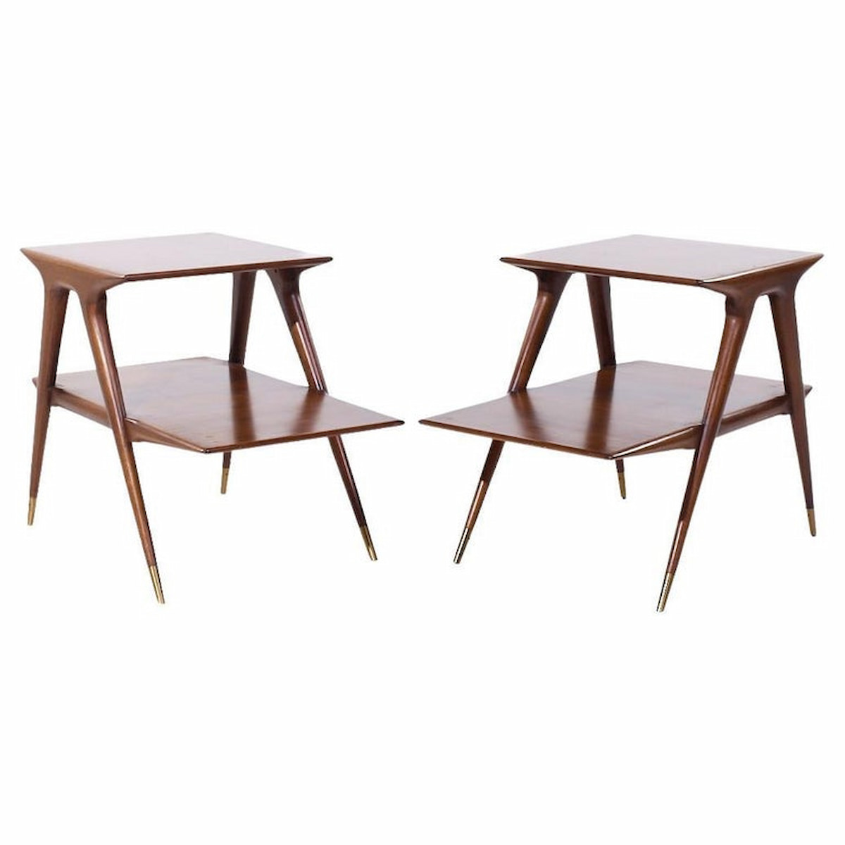 Carlo De Carli Style Mid Century End Tables - Pair