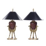 Chapman Mid Century Brass Camel Lamps - Pair