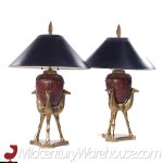 Chapman Mid Century Brass Camel Lamps - Pair