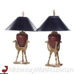 Chapman Mid Century Brass Camel Lamps - Pair