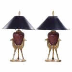 Chapman Mid Century Brass Camel Lamps - Pair