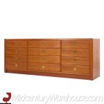 D Scan Captain Line Mid Century Danish Teak and Brass Lowboy Dresser