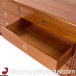 D Scan Captain Line Mid Century Danish Teak and Brass Lowboy Dresser