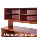 Dyrlund Style Mid Century Rosewood Tambour Credenza with Hutch