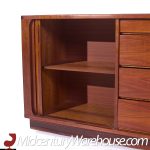 Dyrlund Style Mid Century Rosewood Tambour Credenza with Hutch