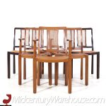 Edward Wormley for Dunbar Mid Century Cane and Bleached Mahogany Dining Chairs - Set of 6