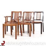 Edward Wormley for Dunbar Mid Century Cane and Bleached Mahogany Dining Chairs - Set of 6