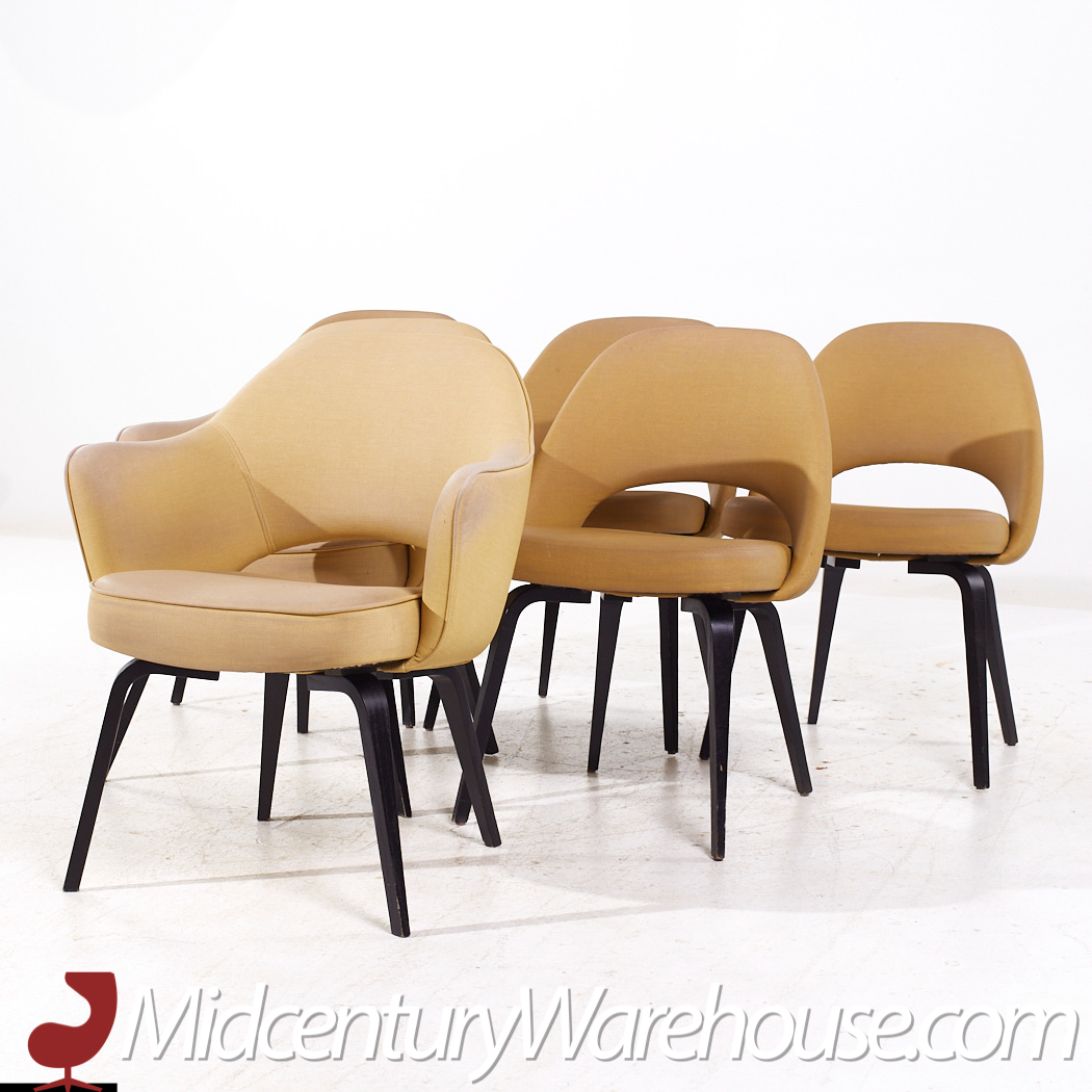 Eero Saarinen for Knoll Mid Century Bentwood Executive Dining Chairs - Set of 6