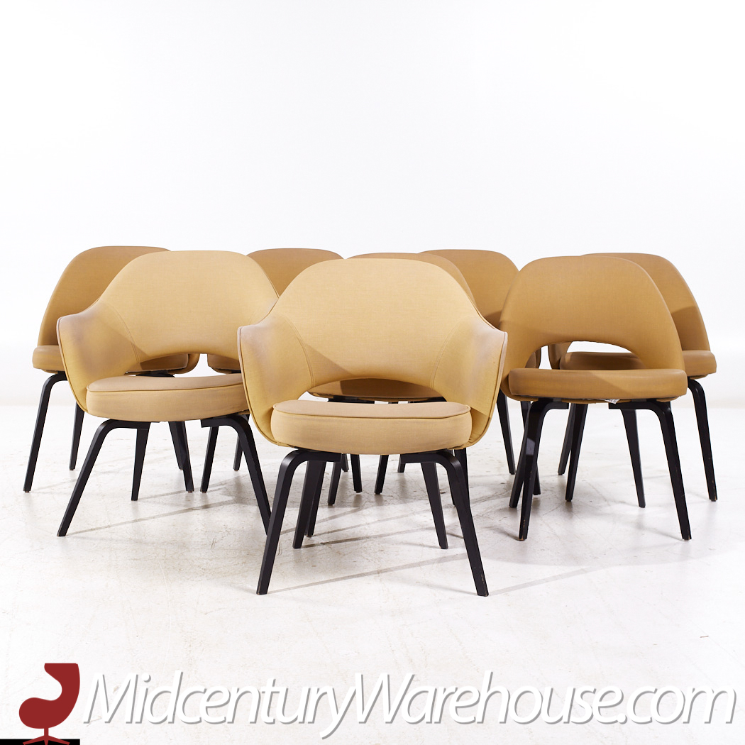 Eero Saarinen for Knoll Mid Century Bentwood Executive Dining Chairs - Set of 8