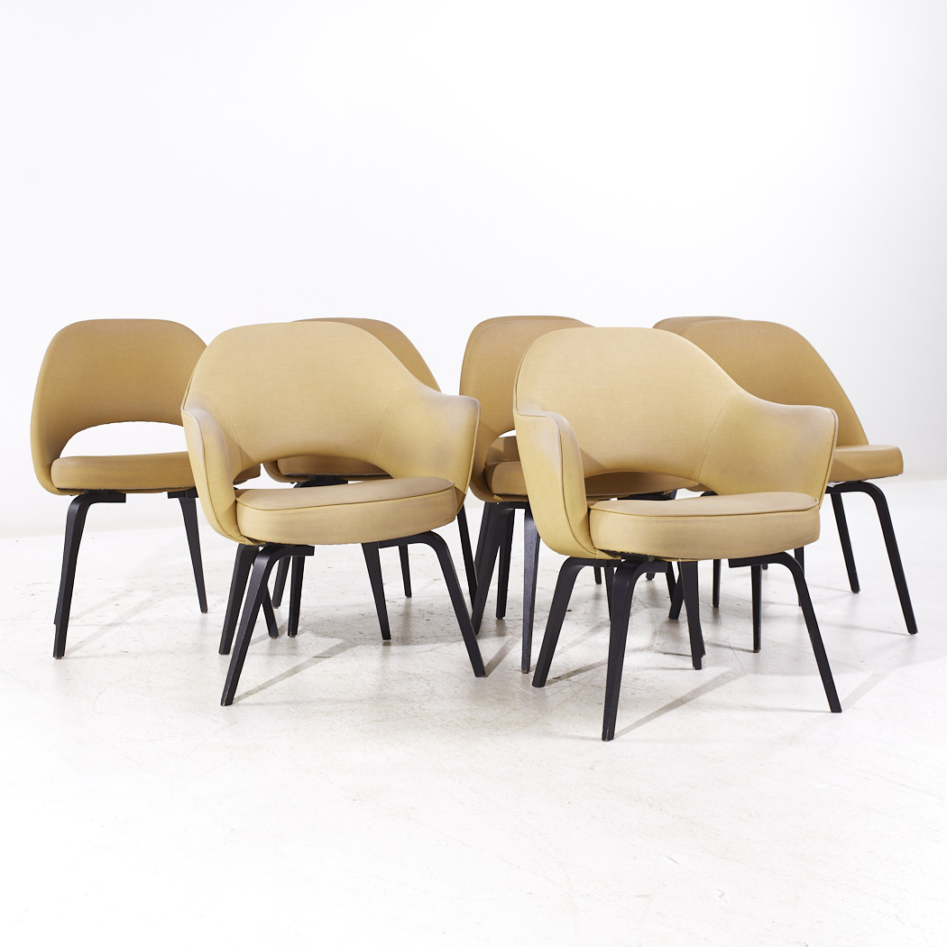 Eero Saarinen for Knoll Mid Century Bentwood Executive Dining Chairs - Set of 8