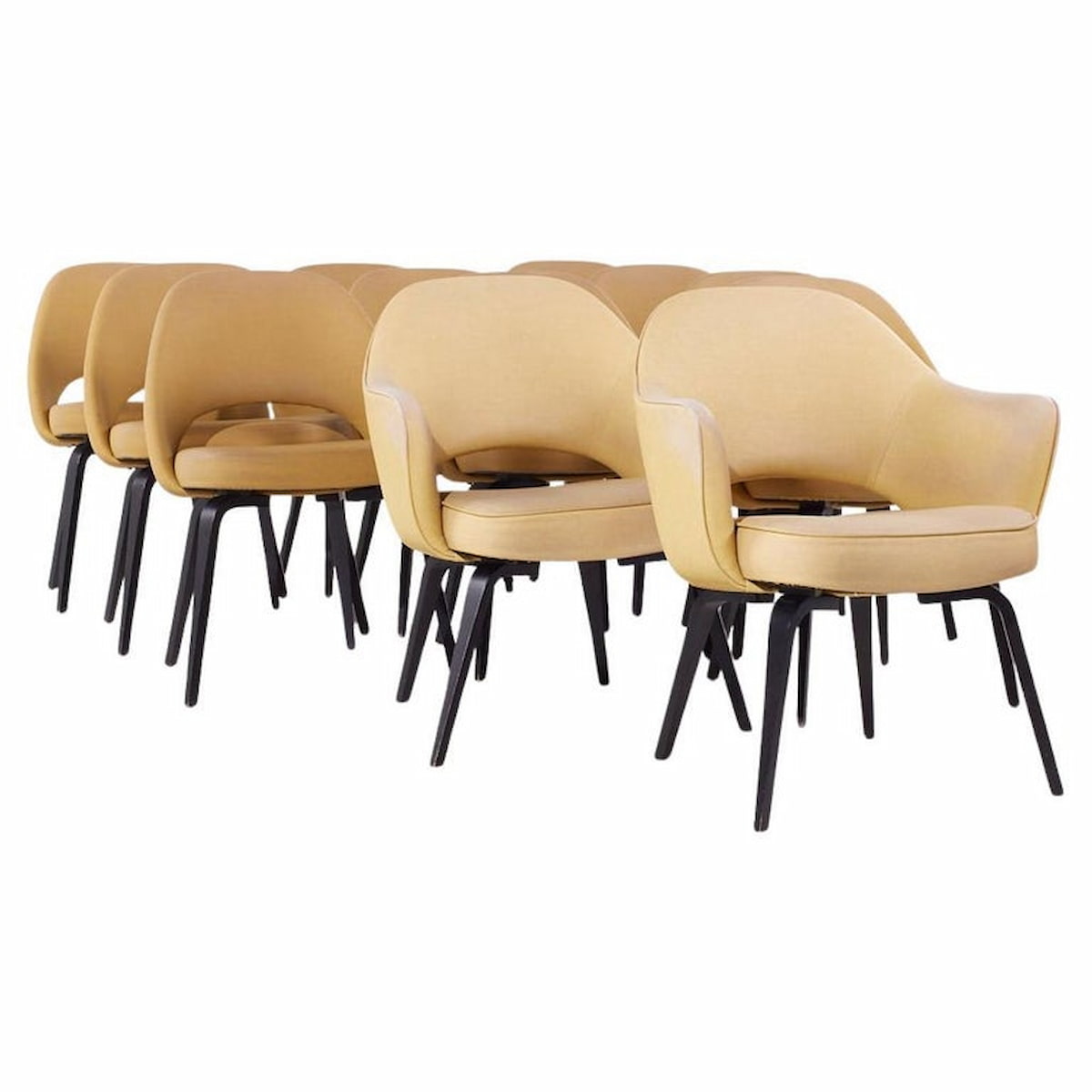 Eero Saarinen for Knoll Mid Century Bentwood Executive Dining Chairs - Set of 12