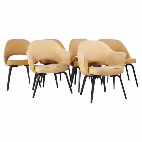 Eero Saarinen for Knoll Mid Century Bentwood Executive Dining Chairs - Set of 8