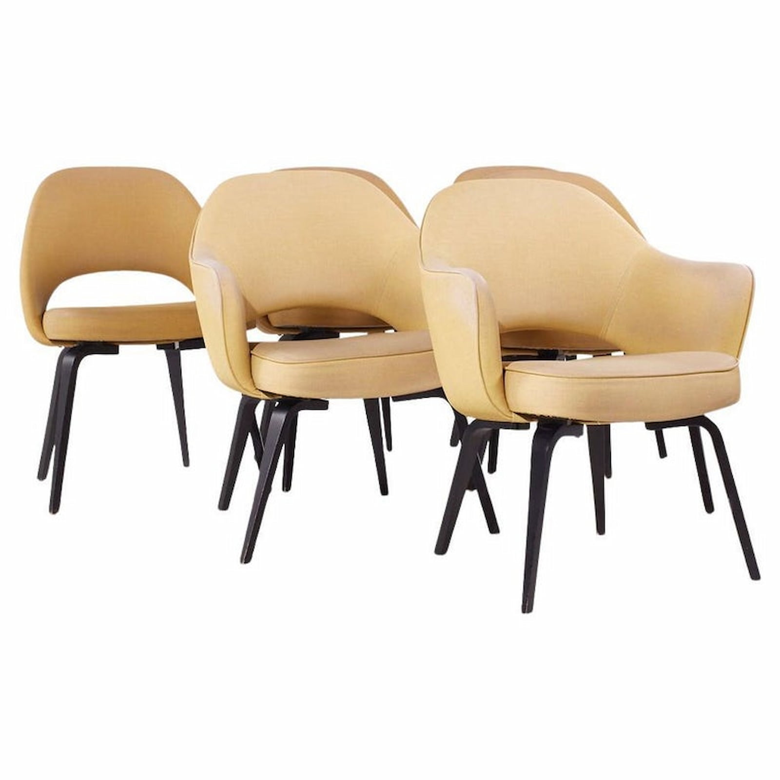 Eero Saarinen for Knoll Mid Century Bentwood Executive Dining Chairs - Set of 6