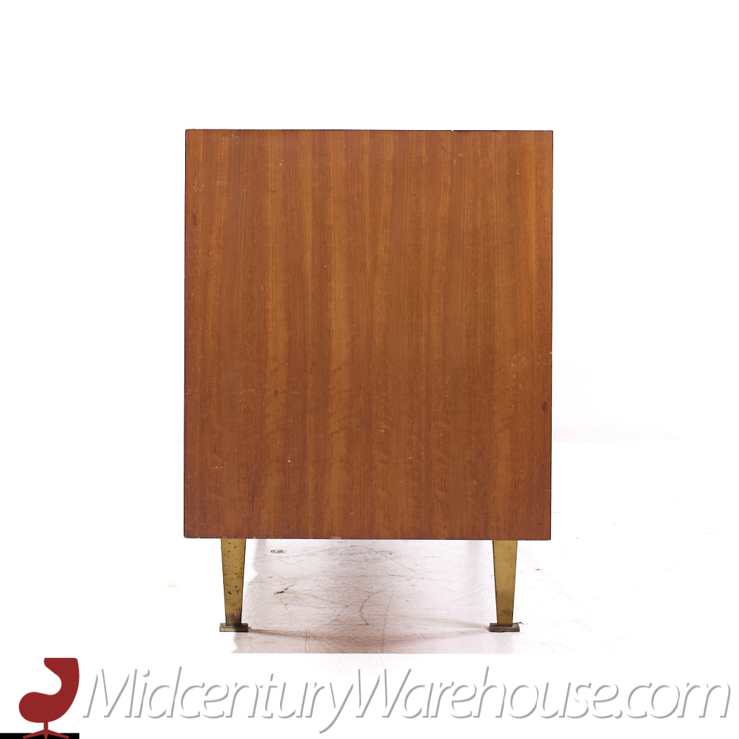 Gio Ponti for Singer and Sons Model 2184 Mid Century Walnut, Cane and Brass Credenza