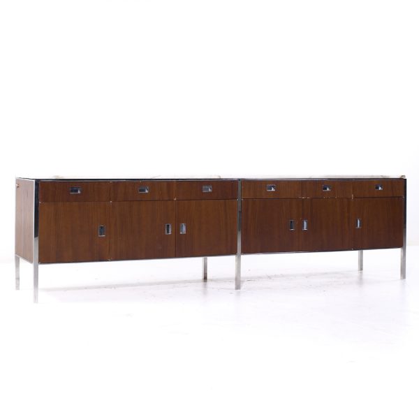 Gordon Bunshaft Mid Century Walnut and Marble File Credenza