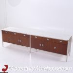 Gordon Bunshaft Mid Century Walnut and Marble File Credenza