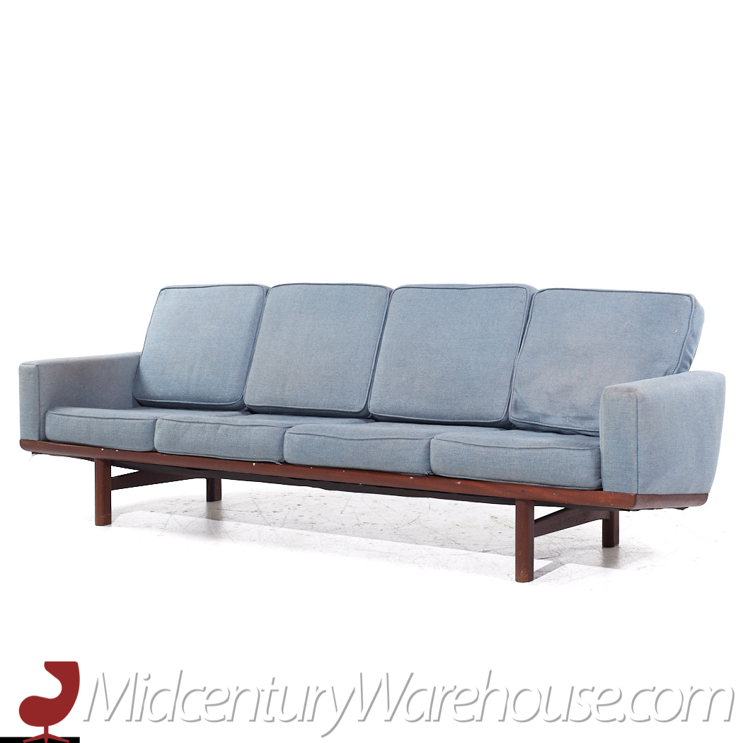 Hans Wegner for Getama Ge-236 Mid Century 4 Seat Teak Sofa