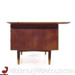 Jens Risom Style Jackson Mid Century Cane and Walnut Excutive Desk