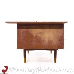 Jens Risom Style Jackson Mid Century Cane and Walnut Excutive Desk