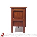 Jens Risom Style Standard Furniture Mid Century Walnut Tambour Door Credenza