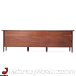 Jens Risom Style Standard Furniture Mid Century Walnut Tambour Door Credenza