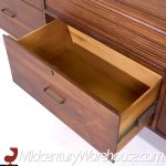 Jens Risom Style Standard Furniture Mid Century Walnut Tambour Door Credenza