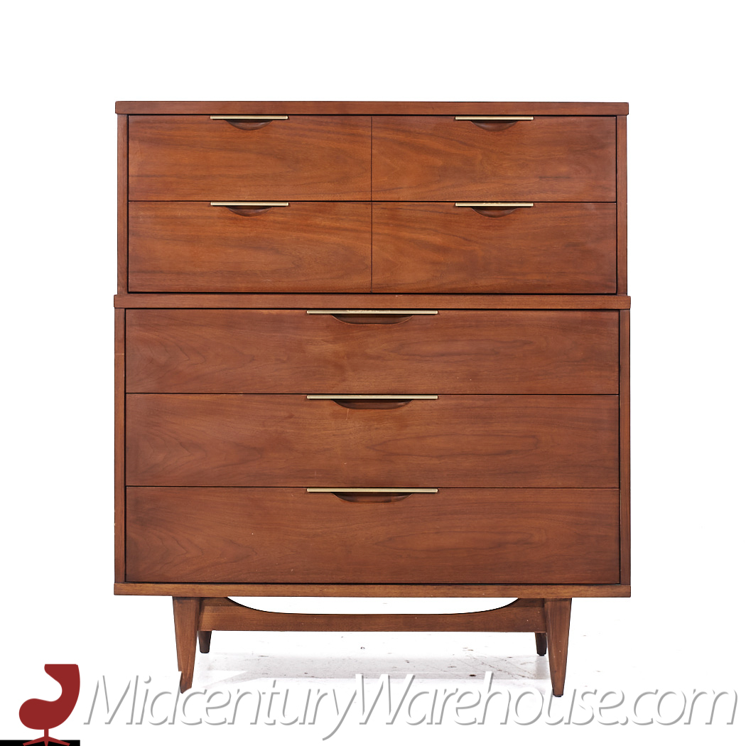 Kent Coffey Mid Century 5 Drawer Highboy Dresser