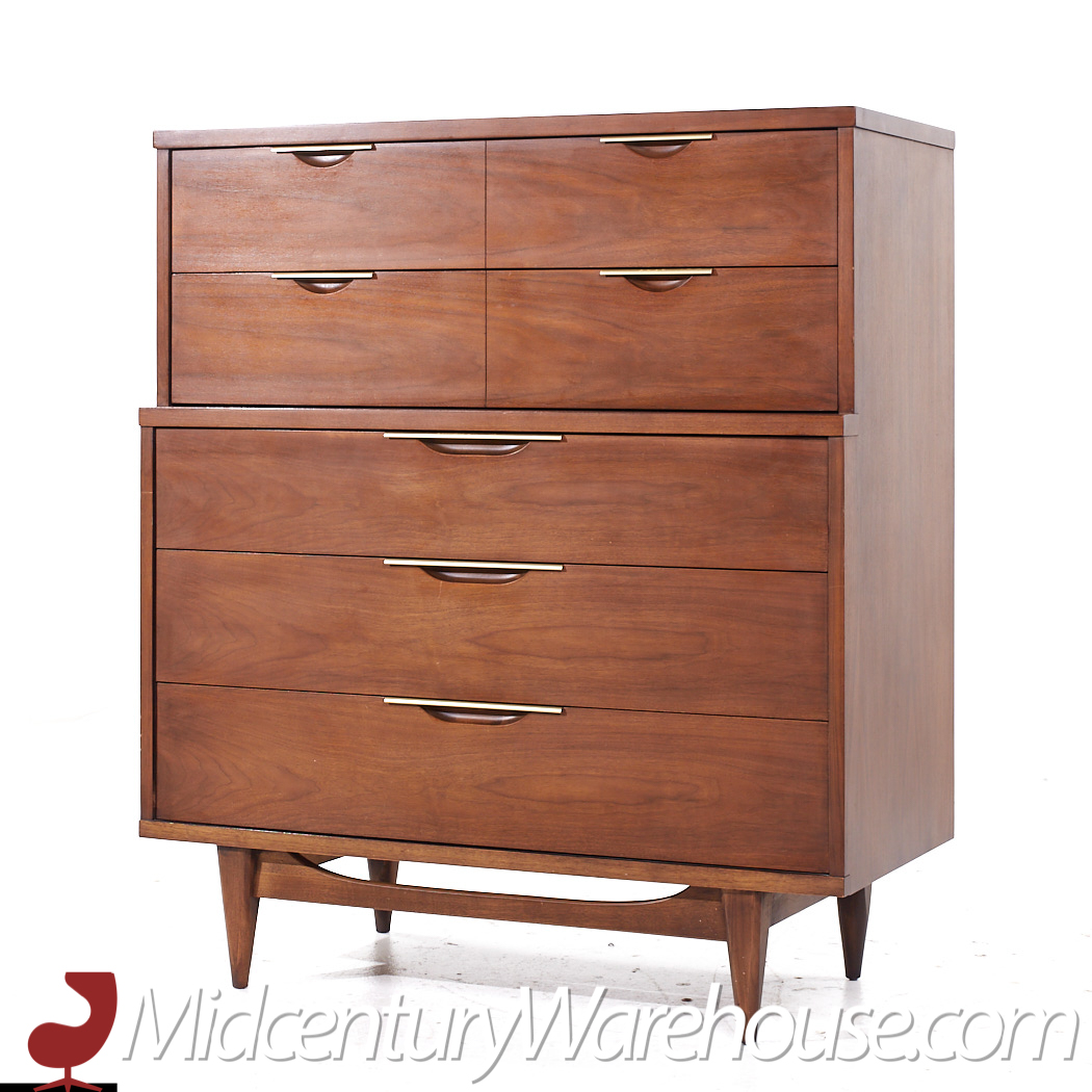 Kent Coffey Mid Century 5 Drawer Highboy Dresser