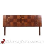 Lane Brutalist Mid Century Walnut King Headboard