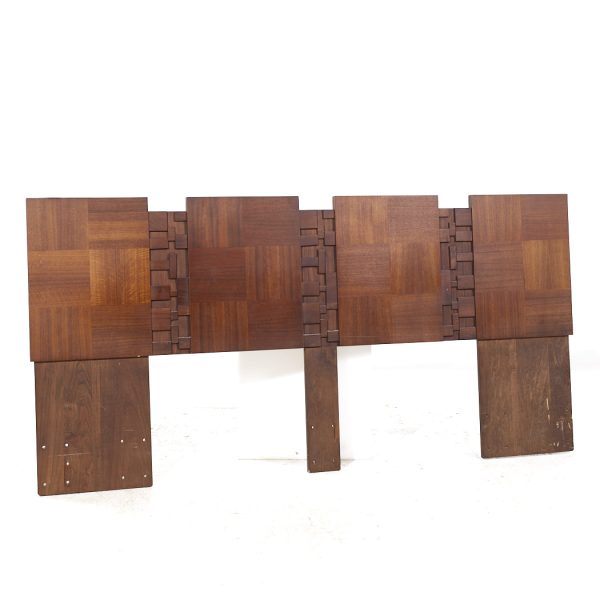 Lane Brutalist Mid Century Walnut King Headboard