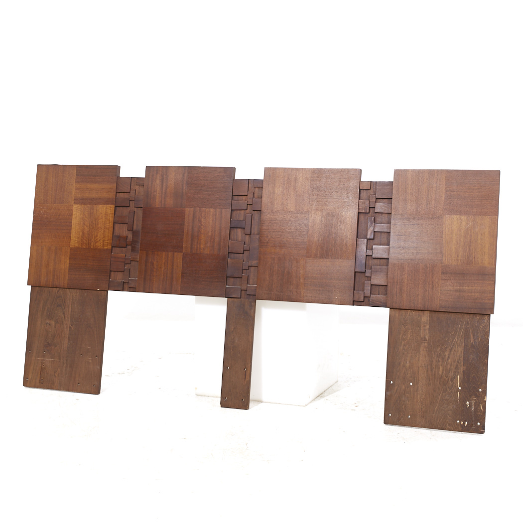 Lane Brutalist Mid Century Walnut King Headboard