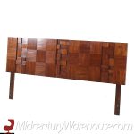 Lane Brutalist Mid Century Walnut King Headboard