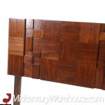 Lane Brutalist Mid Century Walnut King Headboard