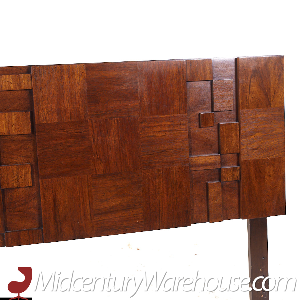 Lane Brutalist Mid Century Walnut King Headboard