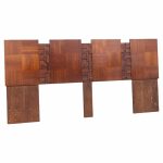 Lane Brutalist Mid Century Walnut King Headboard