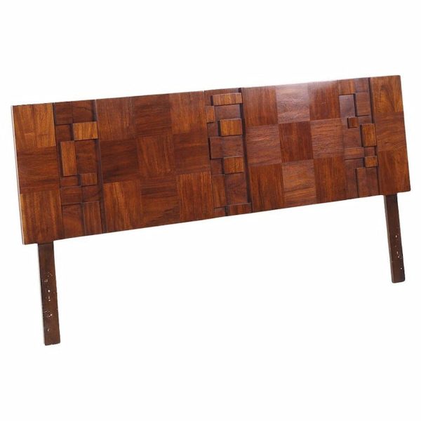 Lane Brutalist Mid Century Walnut King Headboard