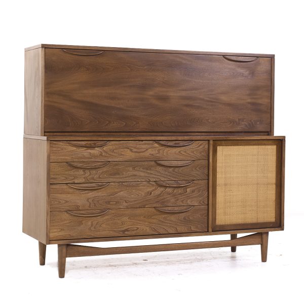 Lawrence Peabody for Nemschoff Mid Century Secretary Desk Bar Credenza