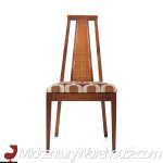 Merton Gershun for American of Martinsville Mid Century Walnut and Cane Dining Chairs - Set of 8