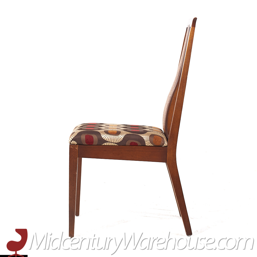 Merton Gershun for American of Martinsville Mid Century Walnut and Cane Dining Chairs - Set of 8