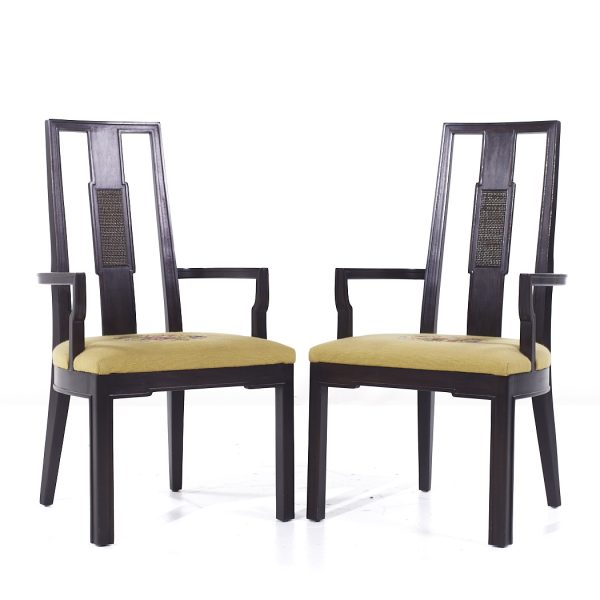 Mount Airy Janus Mid Century Captains Dining Chairs - Pair